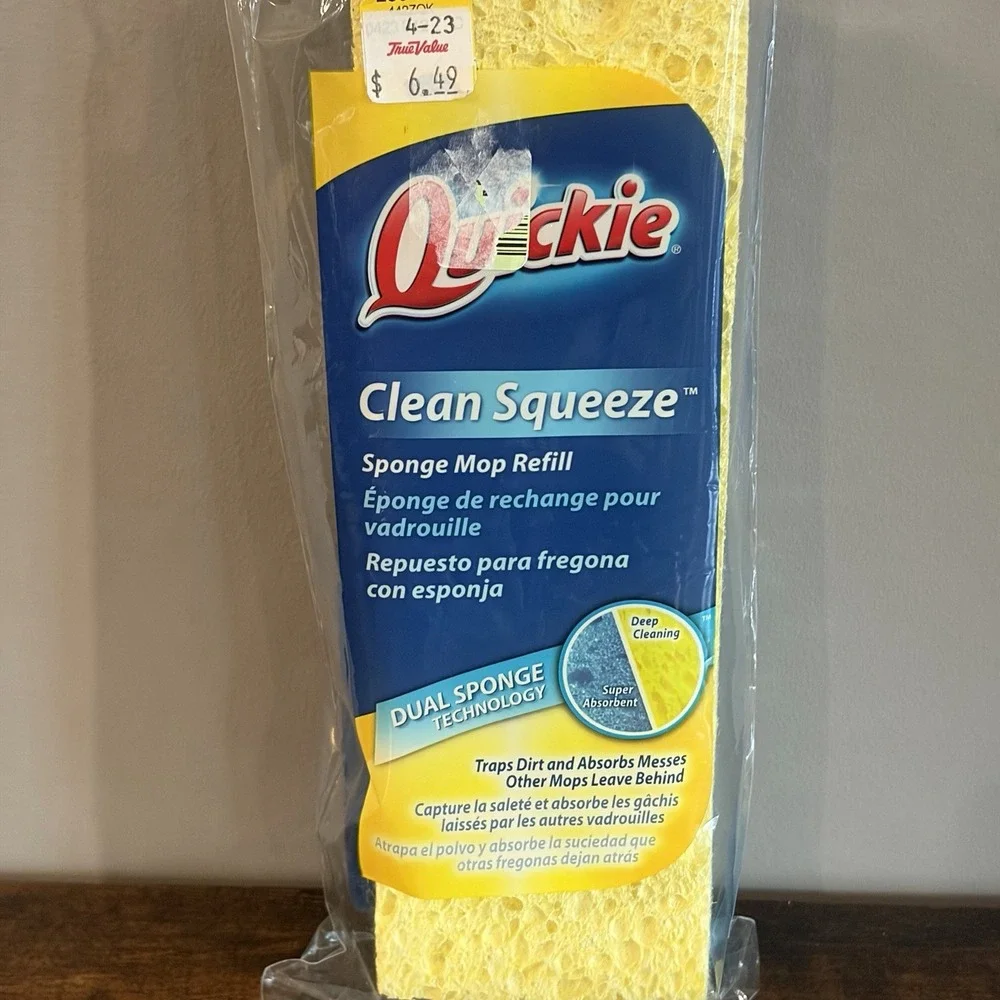 Quickie Clean Squeeze Sponge Mop Refill Type S #045 Replacement Discontinued
